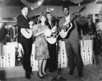 Performing in US clubs and on TV as the female singer in the folk group “Casey Anderson and The Realists.” From left to right Gary Fishbaugh, Norma Green, Frank Martin, Casey Anderson.