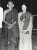 Visiting with a memorable Burmese Buddhist monk after my seven months’ stay in two Burmese Buddhist monasteries in Rangoon, Burma, practicing meditation and silence 24/7 under the guidance of master Vipassana meditation teachers Mahasi Sayadaw and Sayadaw U Janeka, 1980.